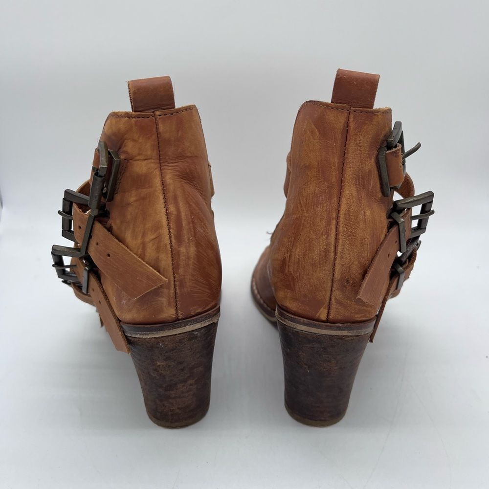 Free People Buckle Up Baby Block Heels Tan Size 37 - Picture 3 of 7